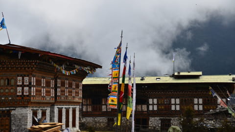 Bergdörfer und Ortschaften in Bhutan 