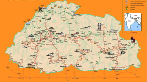 Bhutan Karte 