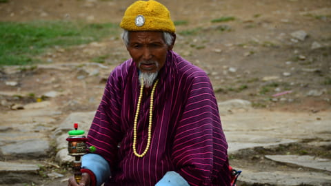 Pilgrims at the Memorial Chorten in Thimphu