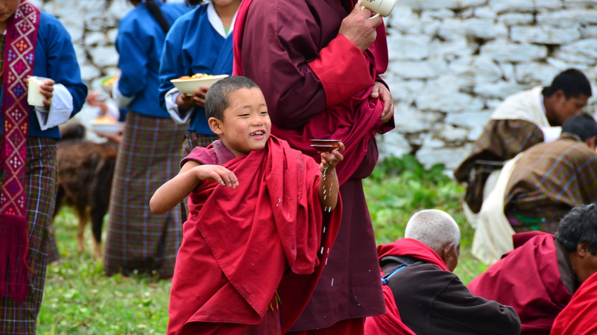 Mönche in Bhutan 