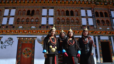 Einheimische Bevölkerung der Layaps in Laya Bhutan 