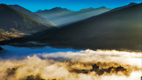 Panoramablicke im Punakha Tal 